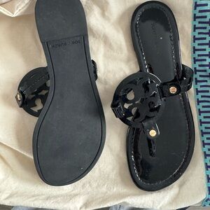 Tory Burch Black Patent Leather Sandals